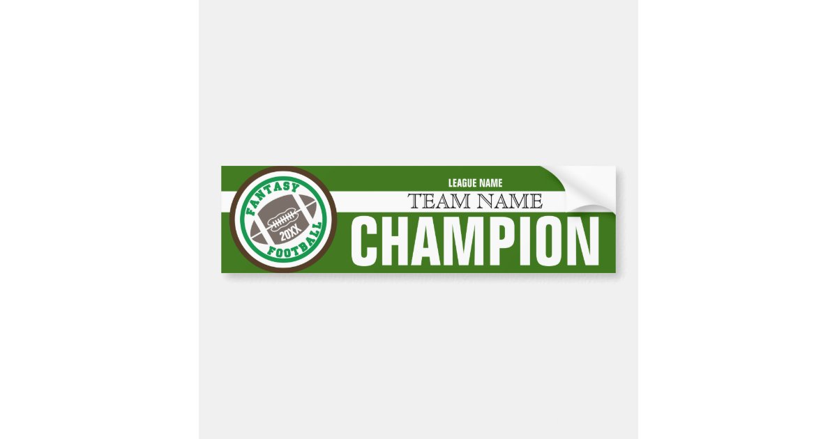 Fantasy Football Champion Banner Bumper Sticker Zazzle