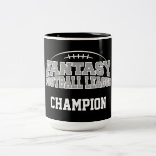 Fantasy Football Champion - Black and Silver Gray Two-Tone Coffee Mug