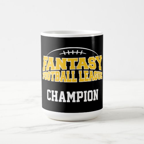 Fantasy Football Champion _ Black and Yellow Gold Coffee Mug