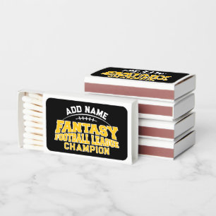 Fantasy Football Champion - Black and Yellow Gold Matchboxes