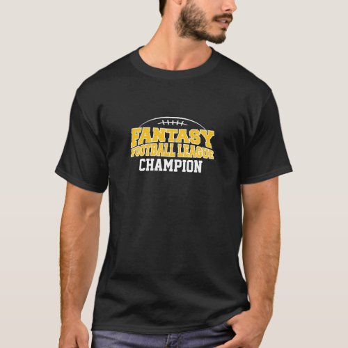 Fantasy Football Champion _ Black and Yellow Gold T_Shirt
