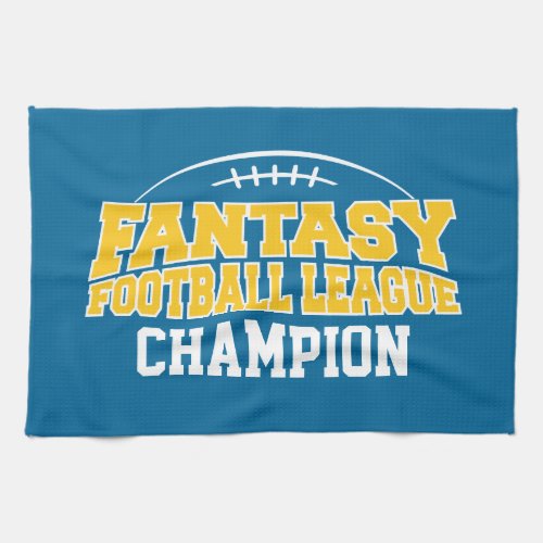 Fantasy Football Champion _ Blue and Yellow Gold Towel