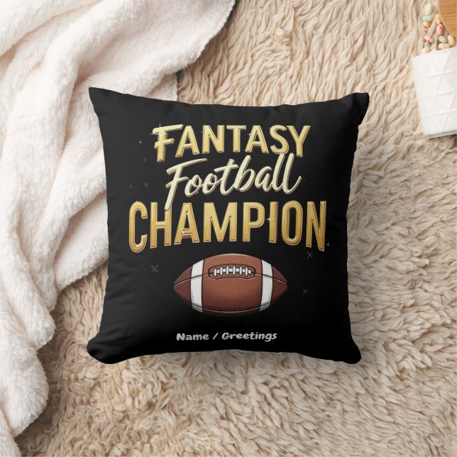 Fantasy Football Champion Dominate Like A Pro Throw Pillow (Blanket)