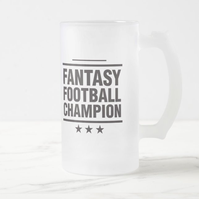 Fantasy Football Champion! Frosted Glass Beer Mug (Right)