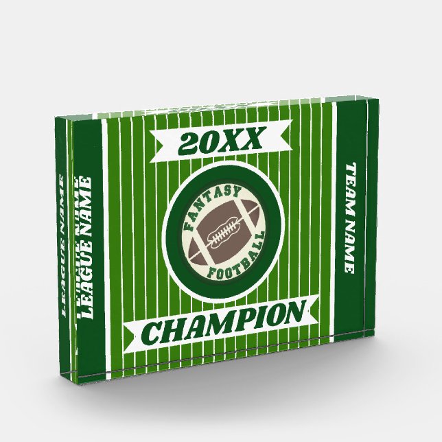 Fantasy Football Champion Gridiron Acrylic Award (Left)