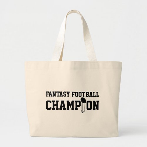 Fantasy Football Champion Large Tote Bag