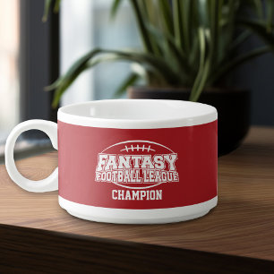 Fantasy Football Champion - Red and White Bowl