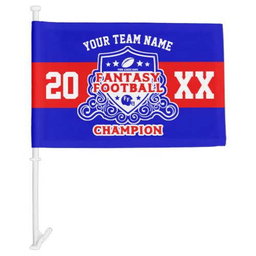 Fantasy Football Champion Shield Car Flag