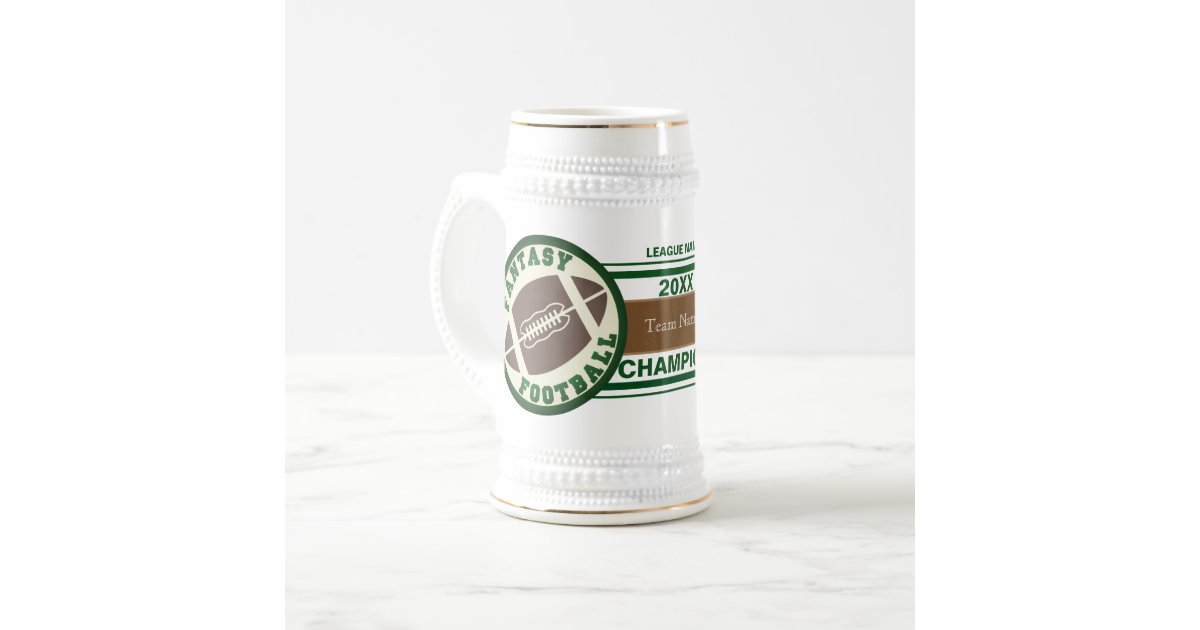 Fantasy Football Champion Trophy Beer Stein Zazzle
