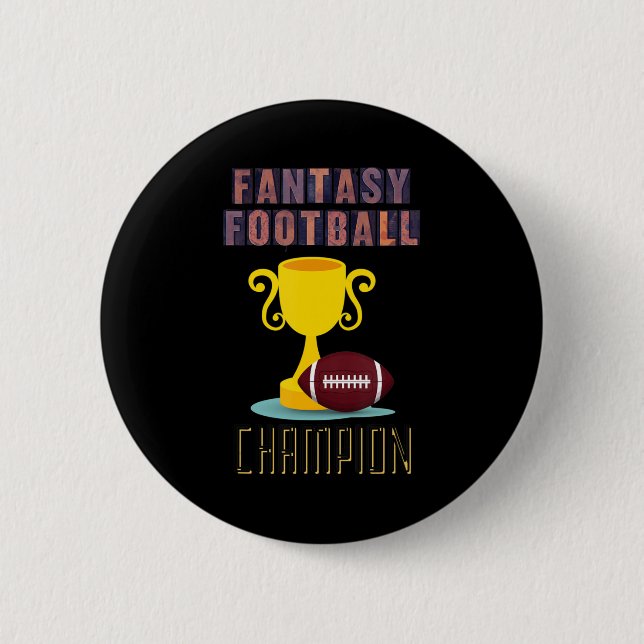 Fantasy Football Champion Trophy Winner  Button (Front)