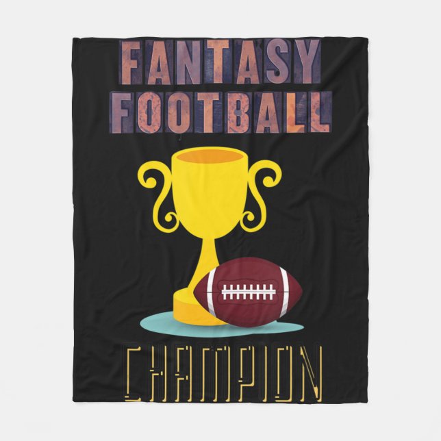 Fantasy Football Champion Trophy Winner  Fleece Blanket (Front)