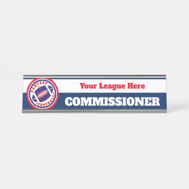 Fantasy Football Commissioner Desk Name Plate Zazzle
