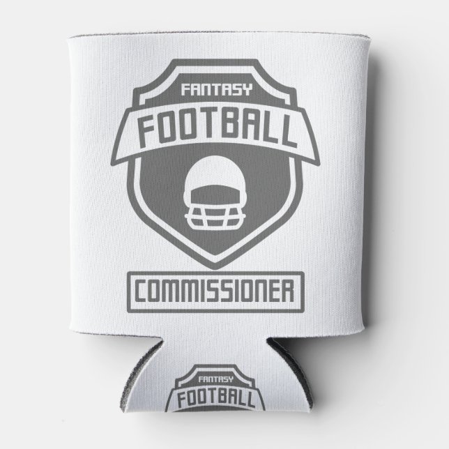 fantasy-football-commissioner-gray-01 can cooler (Front)