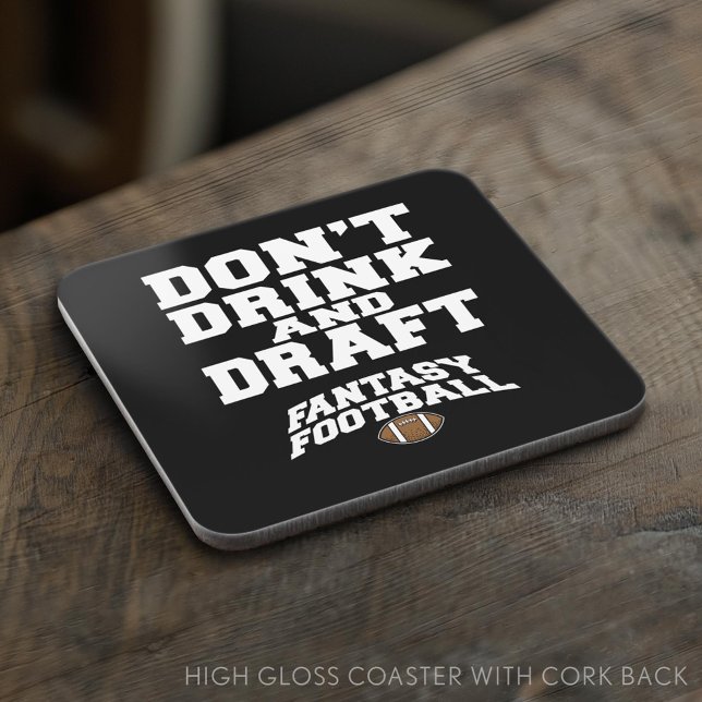 Fantasy Football Don't Drink and Draft Coaster (Custom Coaster)