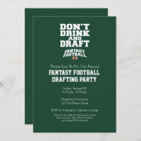 Fantasy Football - Don't Drink and Draft Invitation