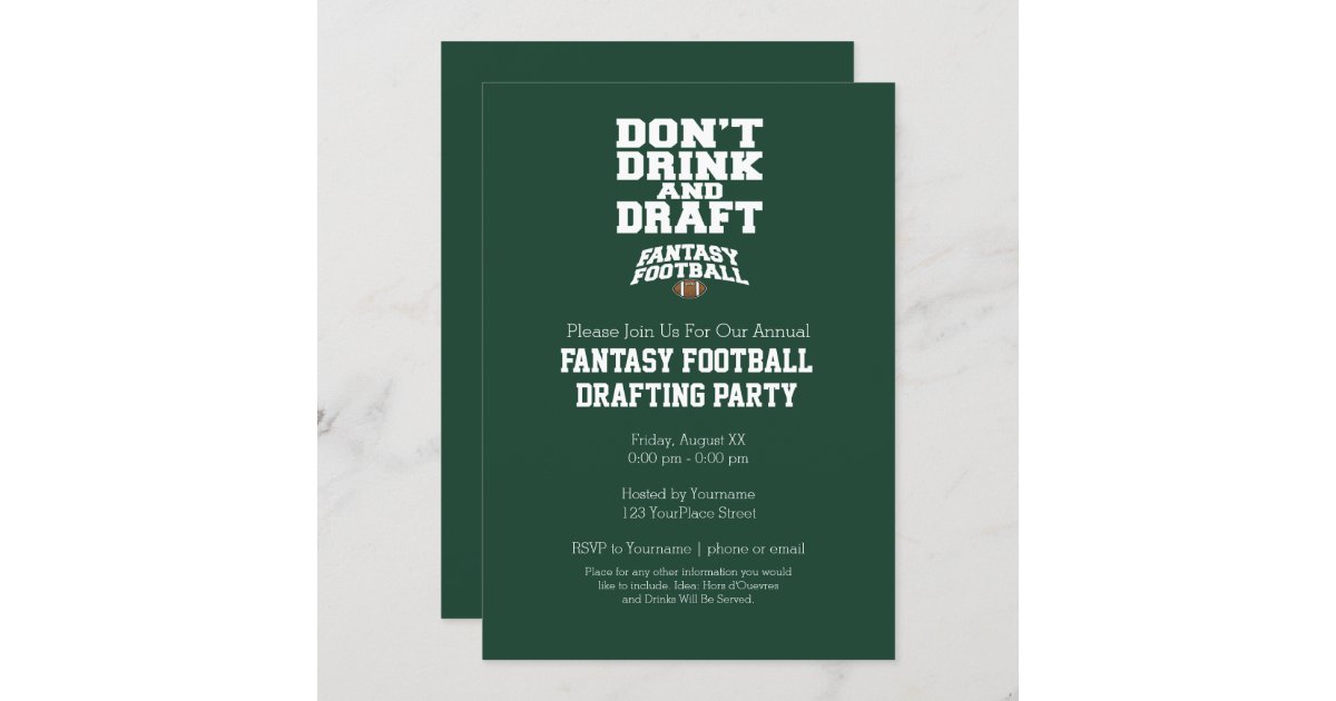 Funny Fantasy Football Don't Drink and Draft Poster for Sale by crushretro