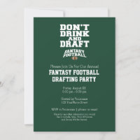 Fantasy Football - Don't Drink and Draft Invitation