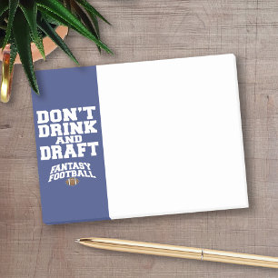 Fantasy Football Don't Drink and Draft - Navy Blue Post-it Notes