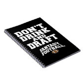 Fantasy Football Dont Drink and Draft Notebook | Zazzle