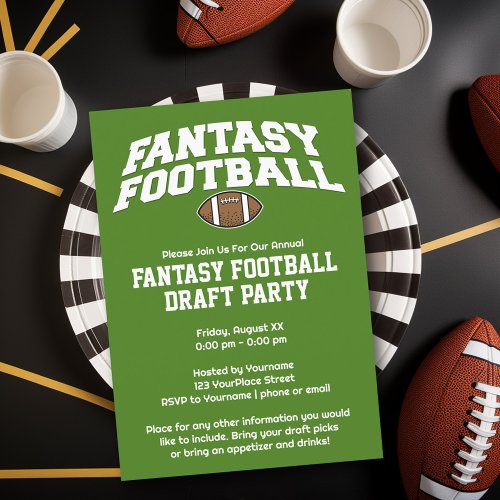 Fantasy Football _ Draft Party Instant Download Invitation