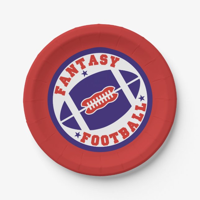 Fantasy Football Draft Party Paper Plates (Front)