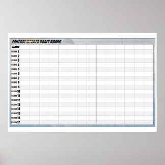 Fantasy Football Draft Poster - Snake Draft