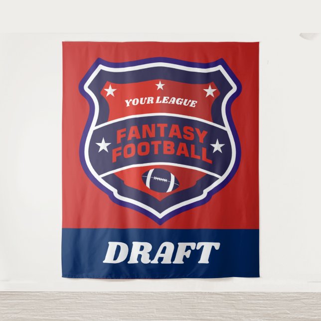 Fantasy Football Draft Shield Tapestry (Front)