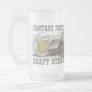 Fantasy Football Draft Strategy Frosted Glass Beer Mug