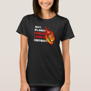 Fantasy Football Eat Sleep Check My Lineup Draft P T-Shirt
