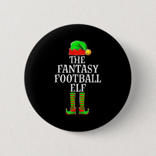 Fantasy Football Elf Apparel Men Boy Kid Christmas Button