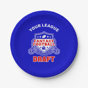 Fantasy Football Emblem Draft Party Paper Plates