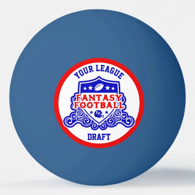 Fantasy Football Emblem Draft Pick Lottery Ping Pong Ball (Front)