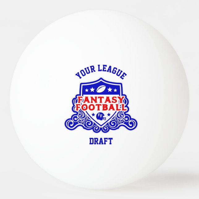 Fantasy Football Emblem Draft Pick Lottery Ping Pong Ball (Front)