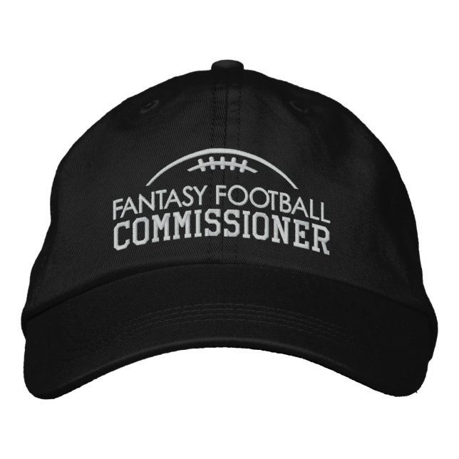 Fantasy Football Fan Gear with Commissioner Embroidered Baseball Cap (Front)