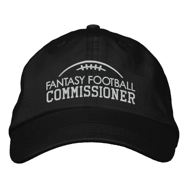 Fantasy Football Fan Gear with Commissioner Embroidered Baseball Cap