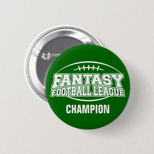 Fantasy Football FFL CHAMPION Pinback Button (Front & Back)