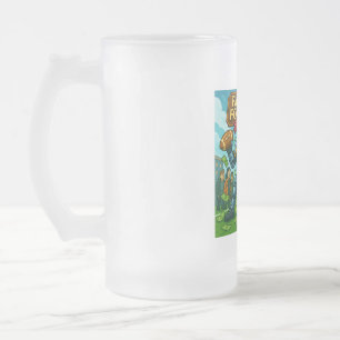 Fantasy football frosted glass beer mug