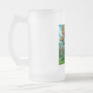 Fantasy football frosted glass beer mug