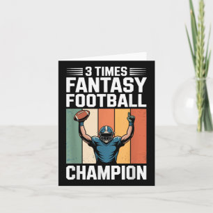 Fantasy Football Funny 3 Time Champion Card