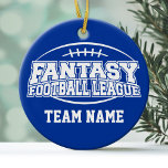 Fantasy Football - Funny Sports Gift Ceramic Ornament<br><div class="desc">Team Color: blue. Now you can customize this with your team name. Everyone knows that you are a champion in your league.</div>