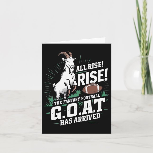 Fantasy Football Goat Shirt League Champion Champ  Card (Front)