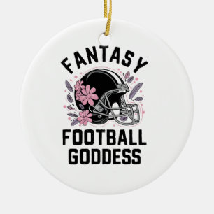 Fantasy Football Goddess Sports League Draft Ceramic Ornament