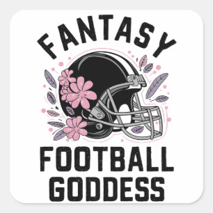 Fantasy Football Goddess Sports League Draft Square Sticker