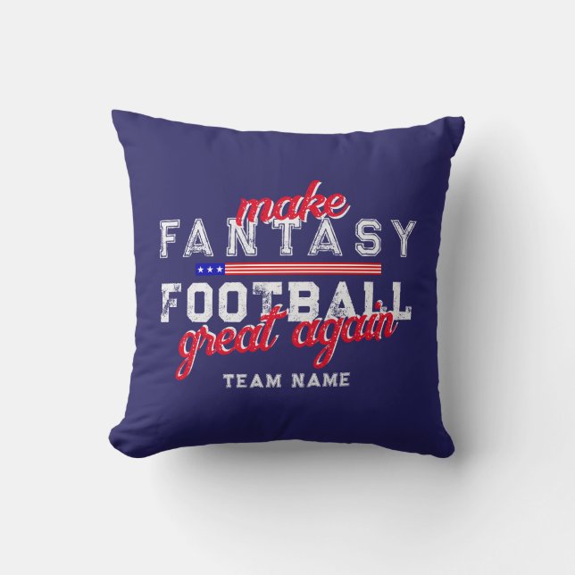 Fantasy Football Great Again Draft Commissioner Throw Pillow (Front)