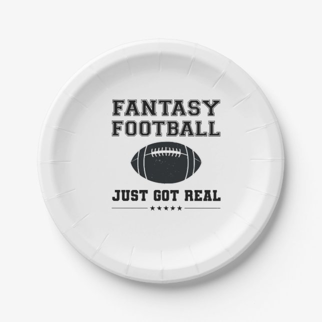 Fantasy Football Just Got Real Paper Plates (Front)