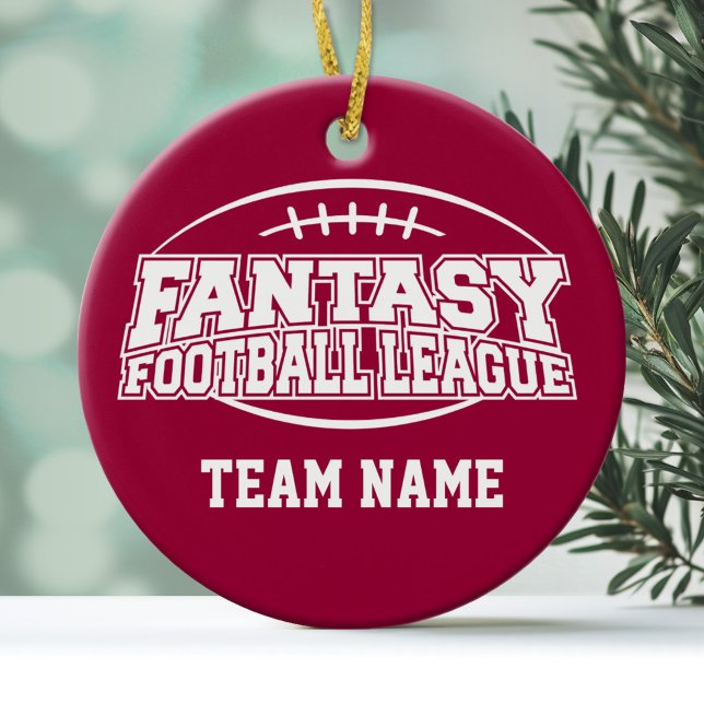 Fantasy Football League Ceramic Ornament (Personalized Christmas Ornament - Fantasy Football League)