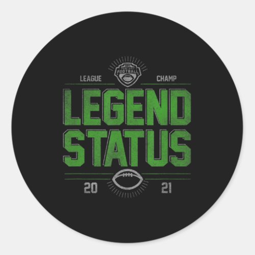 Fantasy Football League Champ Legend Status  Classic Round Sticker