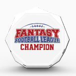 Fantasy Football League Champion Acrylic Award<br><div class="desc">If you are a champ or a coach,  choose this design to let your friends know you are a winner. You can change the text to your Team Name or other text.</div>