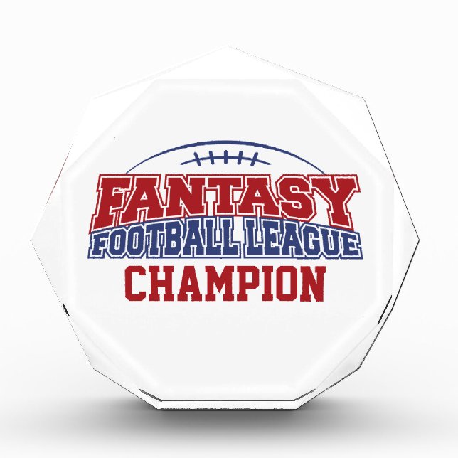 Fantasy Football League Champion Acrylic Award (Front)