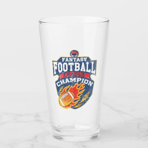 Fantasy Football League Champion Glass